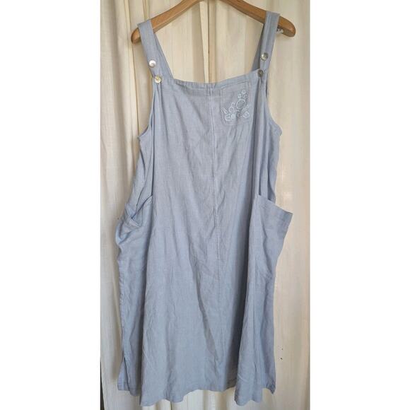 April Cornell Chambray Newport Pinafore Overdress, Light Blue XL NWT - Picture 1 of 12